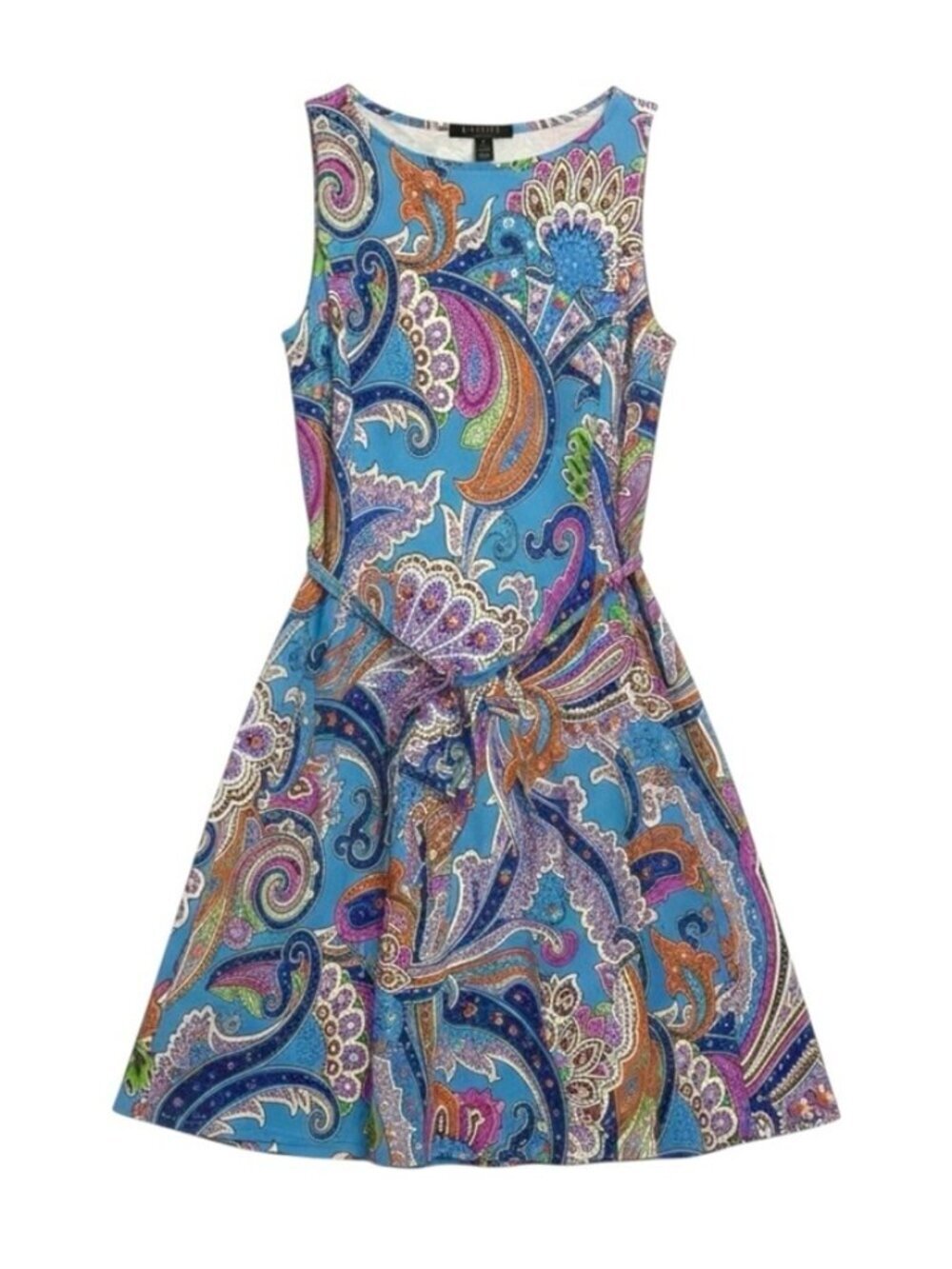 Lauren Ralph Lauren Blue Paisley Knit Sleeveless‎ Dress Women’s Small